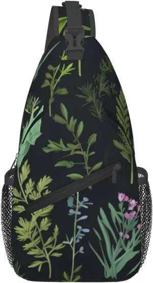 Cross Chest Bag Diagonally - Quality, Durable, and Spacious Shoulder Bag for Men and Women flowering herbs and herbaceous plants Prints