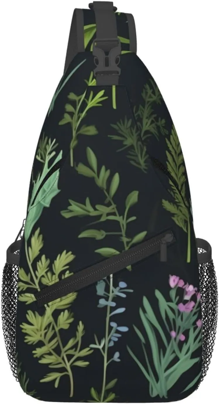 Cross Chest Bag Diagonally - Quality, Durable, and Spacious Shoulder Bag for Men and Women flowering herbs and herbaceous plants Prints