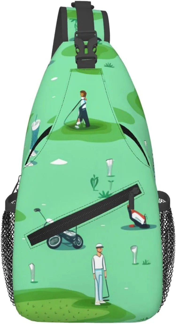 Cross Chest Bag Diagonally - Quality, Durable, and Spacious Shoulder Bag for Men and Women golf on the lawn Prints