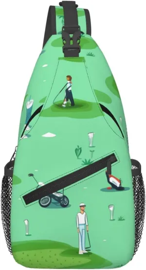 Cross Chest Bag Diagonally - Quality, Durable, and Spacious Shoulder Bag for Men and Women golf on the lawn Prints