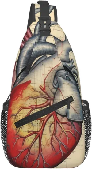 Cross Chest Bag Diagonally - Quality, Durable, and Spacious Shoulder Bag for Men and Women human anatomy heart chart Pattern