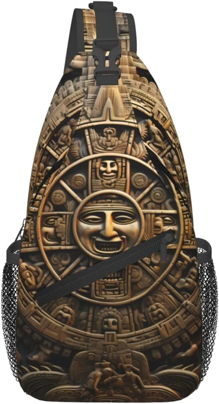 Cross Chest Bag Diagonally - Quality, Durable, and Spacious Shoulder Bag for Men and Women Mayan Calendar End of The World Pattern