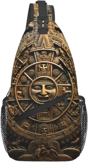 Cross Chest Bag Diagonally - Quality, Durable, and Spacious Shoulder Bag for Men and Women Mayan Calendar End of The World Pattern