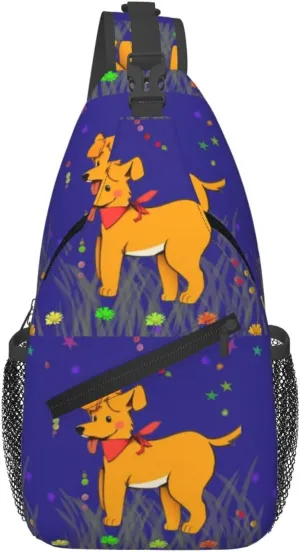 Cross Chest Bag Diagonally - Quality, Durable, and Spacious Shoulder Bag for Men and Women Spitting tongue cartoon dog Printing