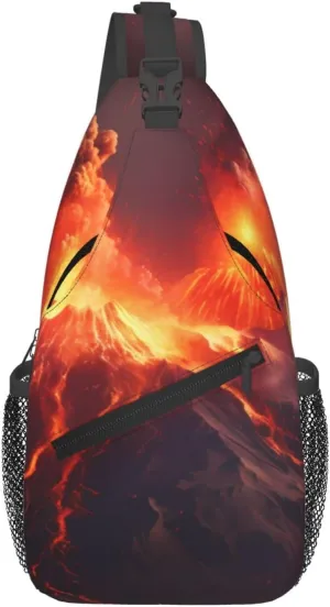 Cross Chest Bag Diagonally - Quality, Durable, and Spacious Shoulder Bag for Men and Women Volcanic Eruptions Pattern