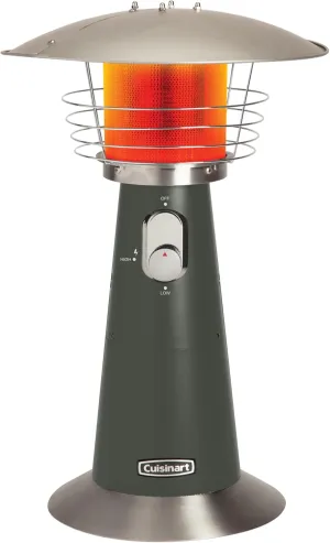 Cuisinart COH-514 Portable Tabletop Patio, 11,000 BTU Outdoor Propane Heater with Safety Tilt Switch and Burner Screen Guard, 100 sq. Foot Heat Range, Dark Gray