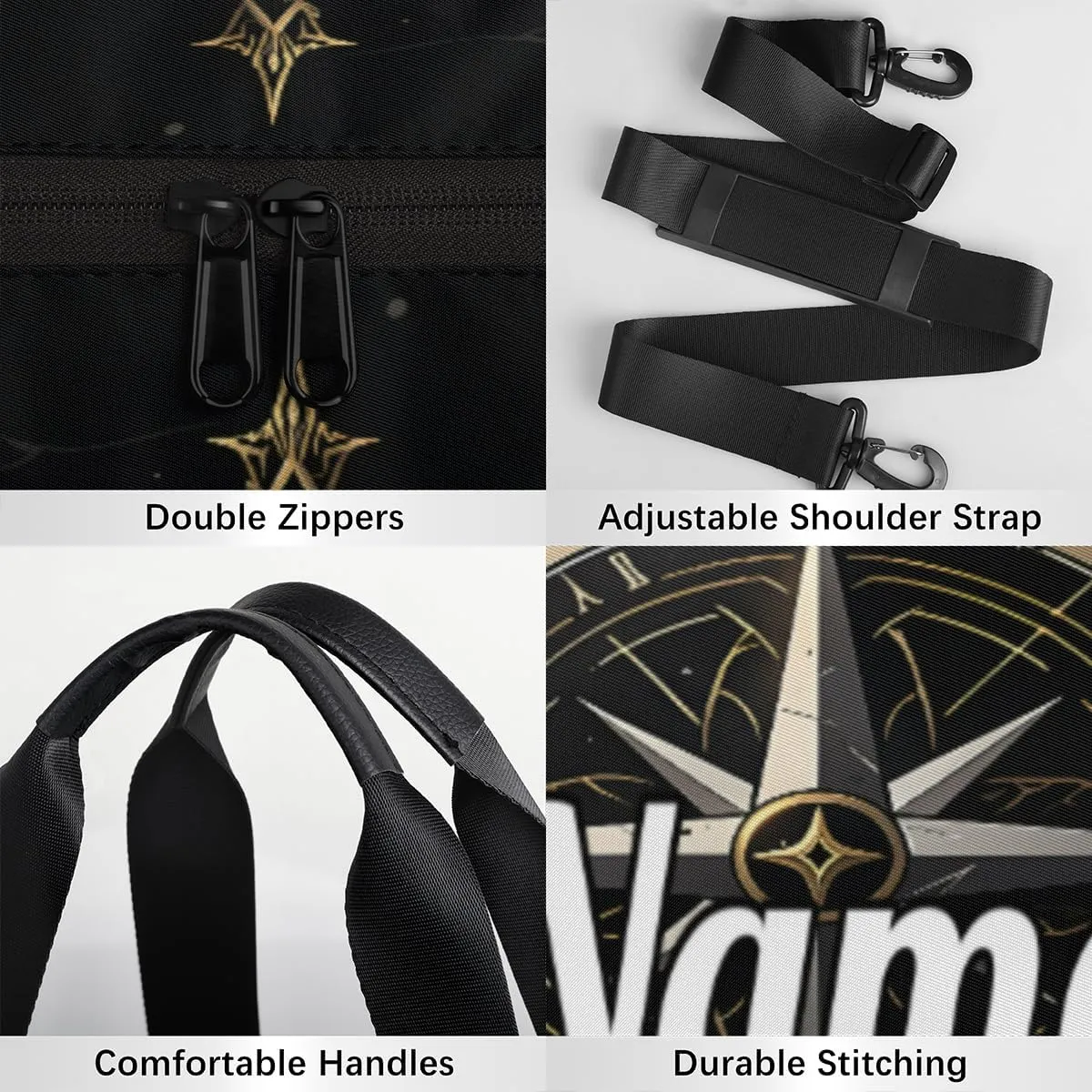 Custom Dance Duffel Bag Sport Backpacks Gyms and Weekend Overnight Travel Duffle Bag Birthday Christmas Halloween Waterproof, Compass Pattern