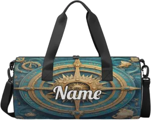 Custom Dance Duffel Bag Sport Backpacks Gyms and Weekend Overnight Travel Duffle Bag Birthday Christmas Halloween Waterproof, Compass Printed