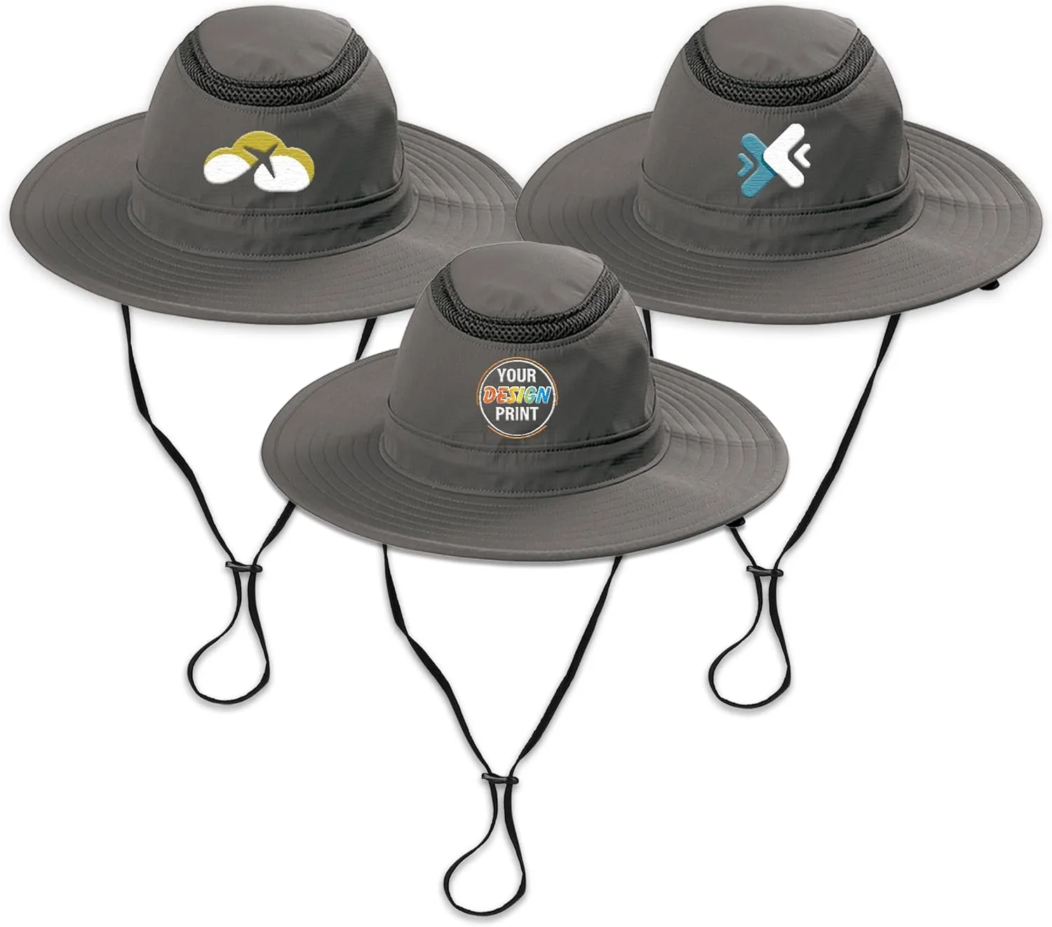 Custom Embroidered Brim Hat Add Your Design Logo Adjustable UPF 30  Travel Fishing Sun Hats