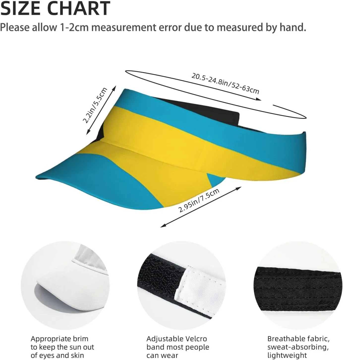 Cute Flag Sun Visor for Women and Men, Adjustable Sports Sun Visor Hats with UV Protection for Tennis Golf Running