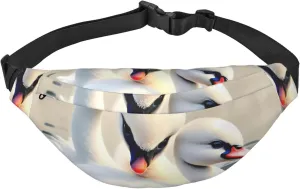 Cute Little Swan Men'S And Women'S Waist Pack, Crossbody Bag With Adjustable Belt For Running, Traveling, Sports, Hiking
