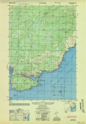 Cutler ME topo map, 1:25000 Scale, 7.5 X 7.5 Minute, Historical, 1953, Updated 1953, 28.8 x 20.1 in