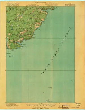 Cutler ME topo map, 1:62500 Scale, 15 X 15 Minute, Historical, 1918, 20 x 15.5 in