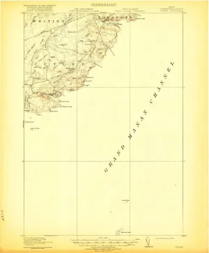 Cutler ME topo map, 1:62500 Scale, 15 X 15 Minute, Historical, 1918, Updated 1920, 19.9 x 16.5 in