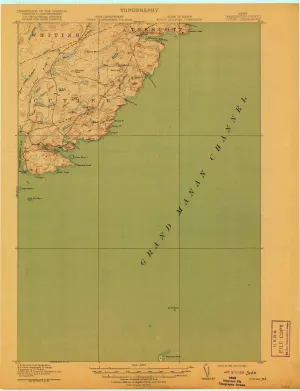 Cutler ME topo map, 1:62500 Scale, 15 X 15 Minute, Historical, 1918, Updated 1920, 20.2 x 15.5 in