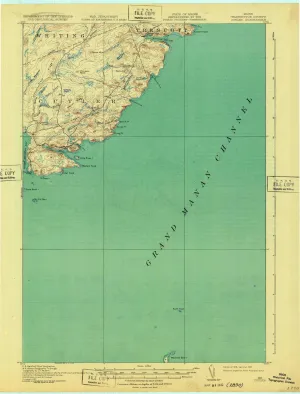 Cutler ME topo map, 1:62500 Scale, 15 X 15 Minute, Historical, 1918, Updated 1932, 20.3 x 15.5 in