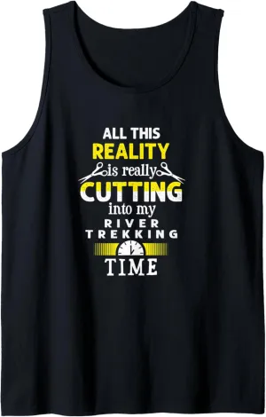 Cutting into River Trekking Time Funny River Climbing Tank Top