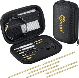 CVLIFE .177/.22lr Caliber Gun Cleaning Kit with 6 Rods 5.56mm/.22/.223/ .17 Rifle Pistol Airgun Cleaning Kits with Nylon Bore Brushes in Organizer Case