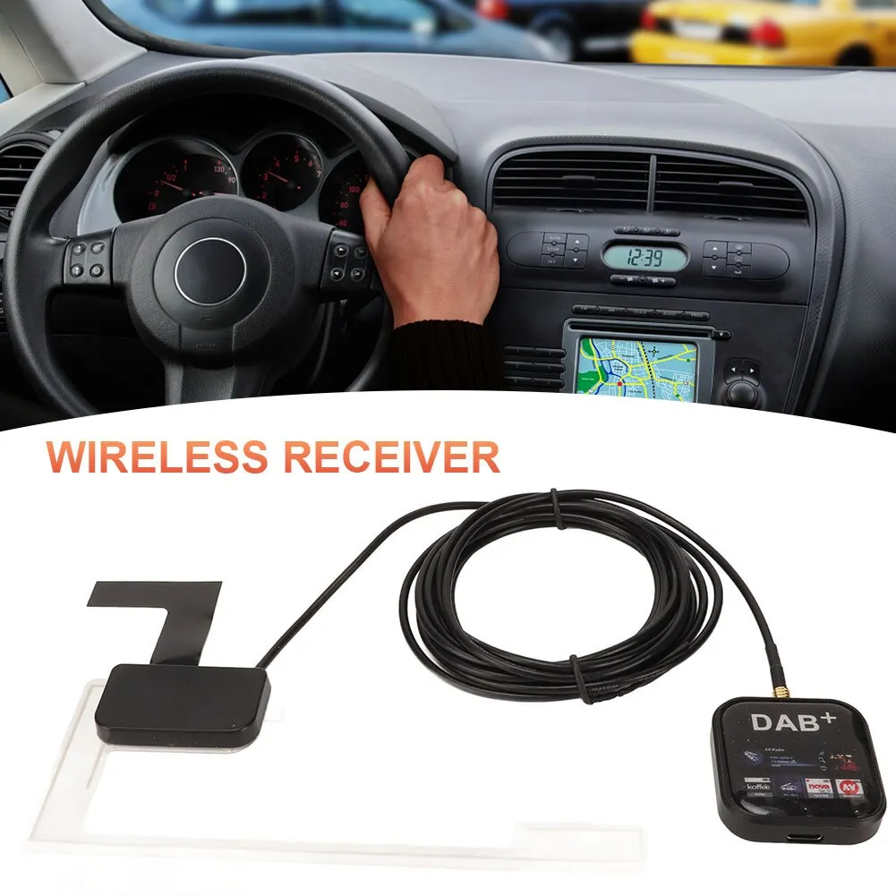 DAB Radio Receiver In Car Digital Antenna DAB  Adapter Aux Tuner Box Audio USB Amplified Loop for Android Car Radio Decoding