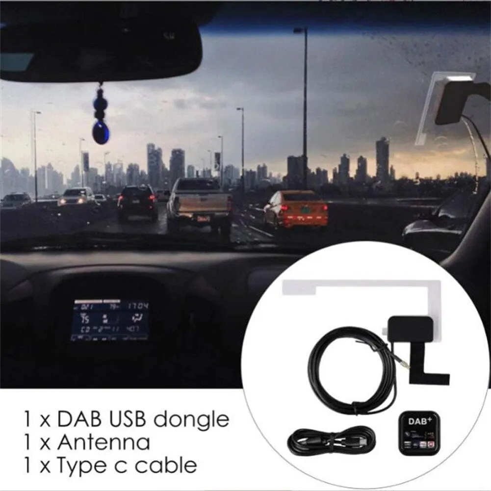 DAB Radio Receiver In Car Digital Antenna DAB  Adapter Aux Tuner Box Audio USB Amplified Loop for Android Car Radio Decoding