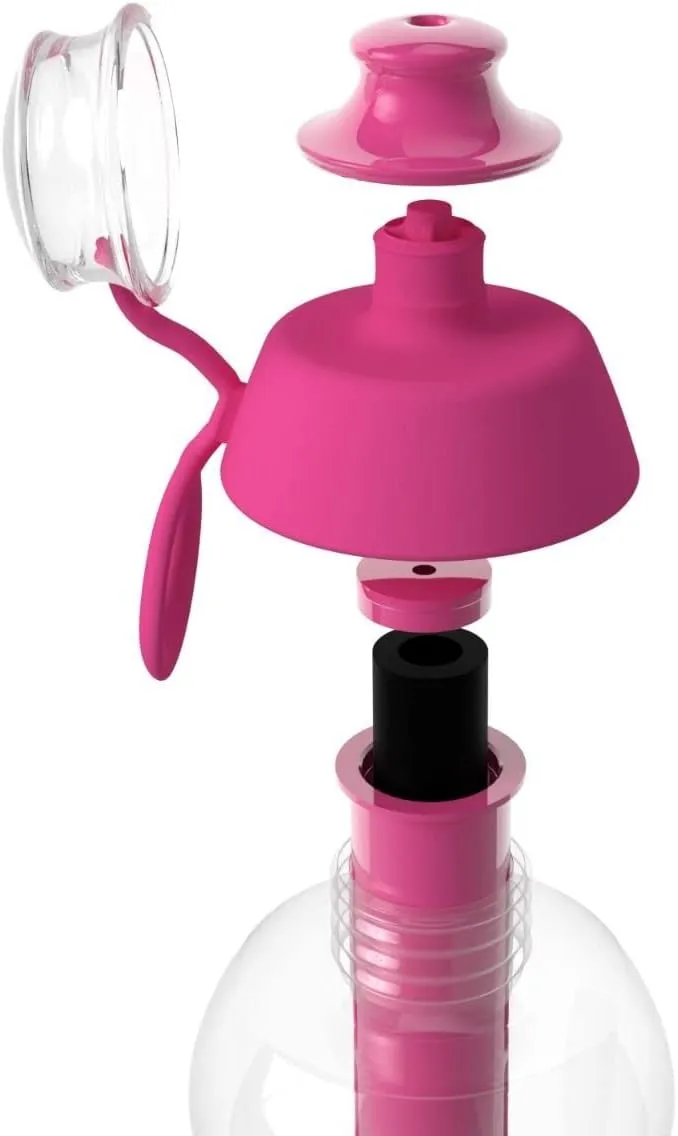 Dafi - Filtered Water Bottle with Filter & Straw 16.9 oz, BPA-Free, Made in EU - Travel Water Bottle Purifier Pink