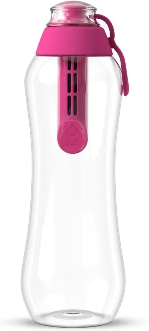 Dafi - Filtered Water Bottle with Filter & Straw 16.9 oz, BPA-Free, Made in EU - Travel Water Bottle Purifier Pink