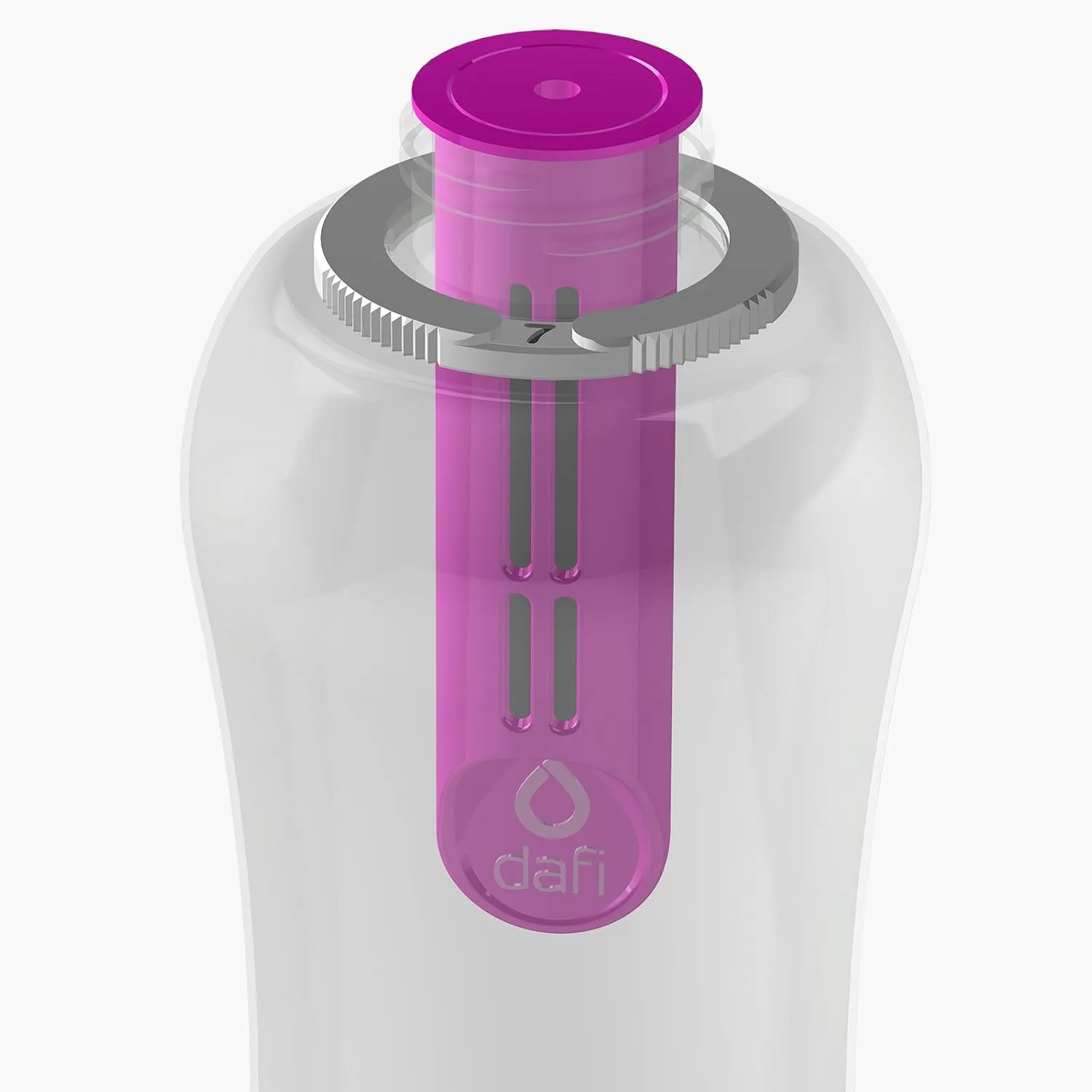 Dafi - Filtered Water Bottle with Filter & Straw 16.9 oz, BPA-Free, Made in EU - Travel Water Bottle Purifier Pink