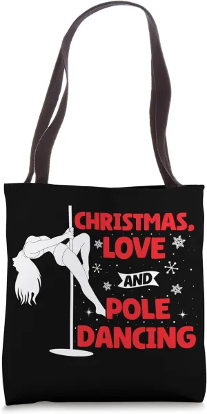 Dancer, Pole Dancing Christmas Love Pole Dance Tote Bag