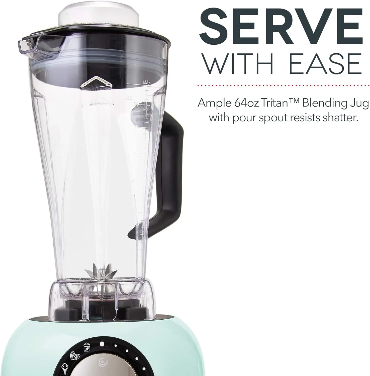 Dash Chef Series Deluxe Digital 64 oz Countertop Blender, with Stainless Steel Blades, Tritan Blending Jug, Tablet Stand & USB Charging Port, for Smoothies, Nut Butters, Purees, Soup and More - Aqua