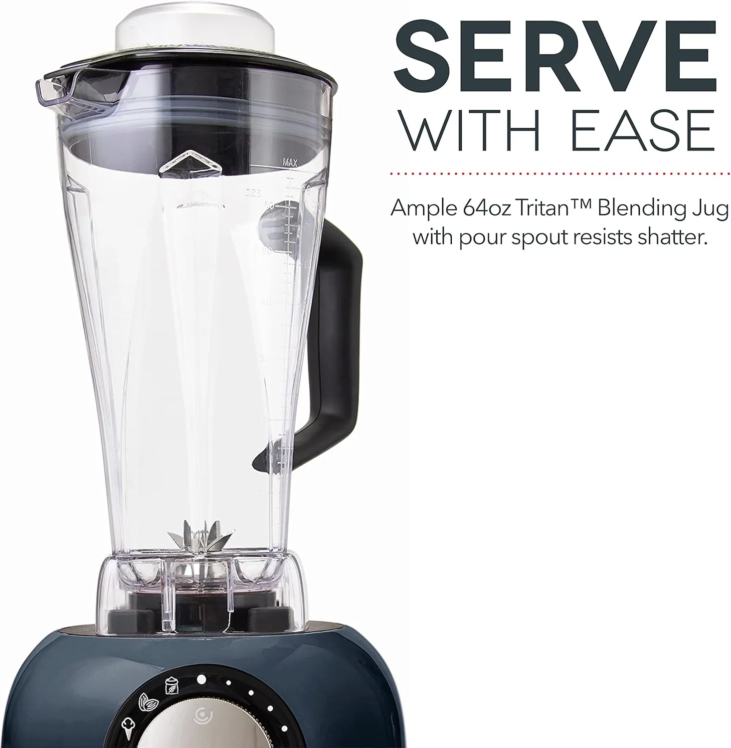 Dash Chef Series Deluxe Digital 64 oz Countertop Blender, with Stainless Steel Blades, Tritan Blending Jug, Tablet Stand & USB Charging Port, for Smoothies, Nut Butters, Purees, Soup and More - Black