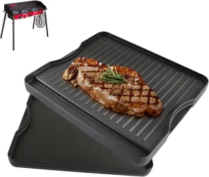 DcYourHome Cast Iron Griddle for Camp Chef Explorer 2/3-Burner, Single Burner, 3X,2X Stove,Reversible Griddle Pan for All Camp Chef 14" x 16" & Most Outdoor Cooking Charcoal/Gas/Propane/Electric Grill