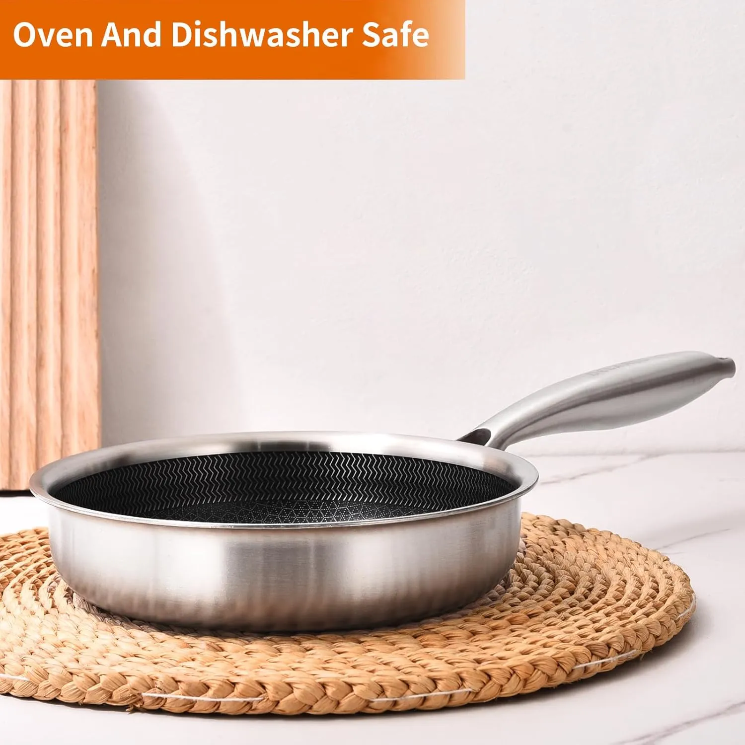 DELARLO Whole body Tri-Ply Stainless Steel 7.8 inch Mini Omelet Pans Nonstick Small Frying Pan, Oven safe induction skillet, Suitable for All Stove (Detachable Handle)
