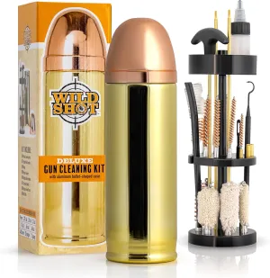 Deluxe Gun Cleaning Kit in Patented Bullet-Shaped Case, Cleaning Tools for Handguns, Shotguns and Rifles