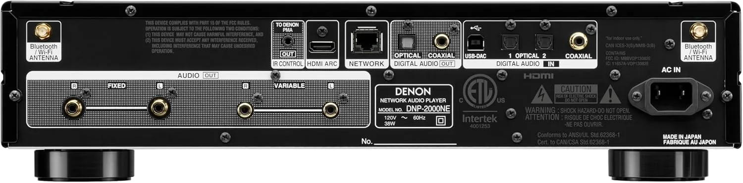 Denon DNP-2000NE Digital Audio Player, Wireless Multi-Room Audio, Ultra AL32 Processing, HEOS Built-in, Quad DAC Configuration, Supports AirPlay 2, Alexa, & Siri Voice Control, Black