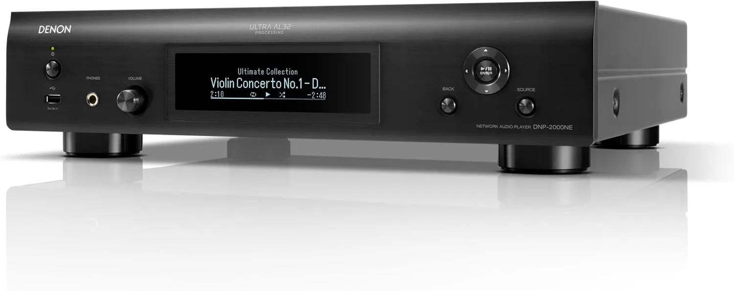 Denon DNP-2000NE Digital Audio Player, Wireless Multi-Room Audio, Ultra AL32 Processing, HEOS Built-in, Quad DAC Configuration, Supports AirPlay 2, Alexa, & Siri Voice Control, Black