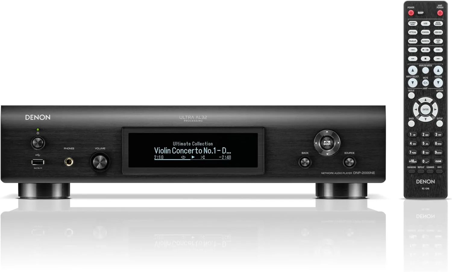 Denon DNP-2000NE Digital Audio Player, Wireless Multi-Room Audio, Ultra AL32 Processing, HEOS Built-in, Quad DAC Configuration, Supports AirPlay 2, Alexa, & Siri Voice Control, Black