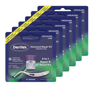 Dentek Temparin Max Repair Kit, 13  Repairs, 2.64 Grams (Pack of 6)