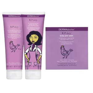 DERMAdoctor KP Bump Eraser Body Scrub, Lotion & Body Peel Pads | Keratosis Pilaris Treatment with 10% AHAs   BHAs for Smooth, Hydrated Skin