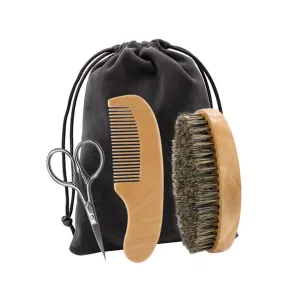 Didiseaon Men's Beard Care Kit Beard Scissors Comb Brush Set for Styling Gentle on Skin