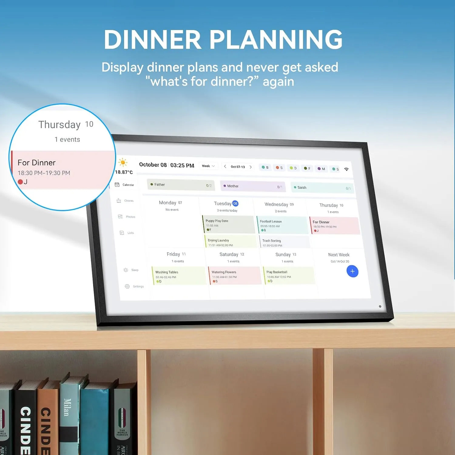 Digital Calendar, 10.1 inch Large Digital Calendar FHD Resolution 1920 * 1080,Smart Touchscreen Interactive splay for Family Schedules -32G&5G (Black) (Black, 10.1)