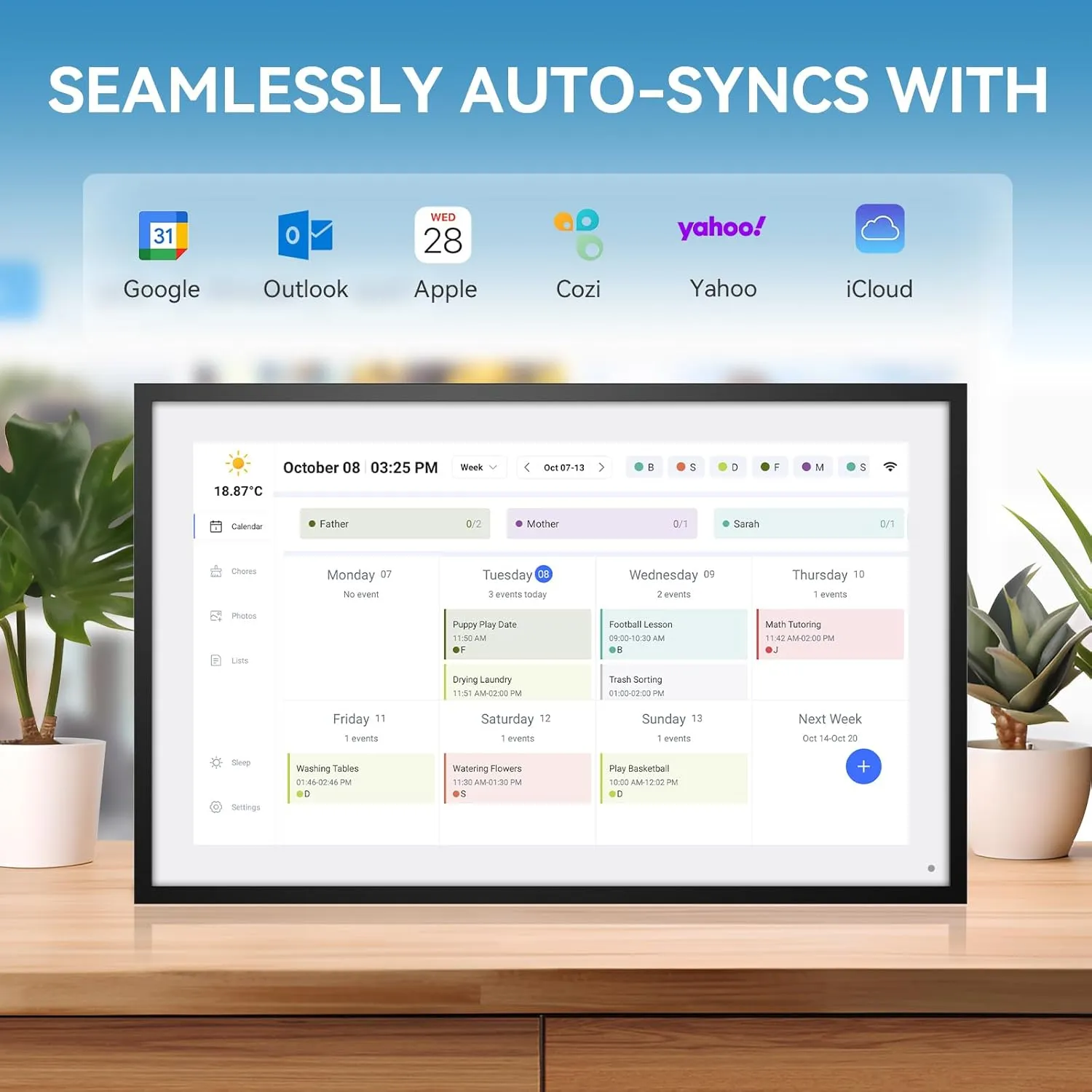 Digital Calendar, 10.1 inch Large Digital Calendar FHD Resolution 1920 * 1080,Smart Touchscreen Interactive splay for Family Schedules -32G&5G (Black) (Black, 10.1)