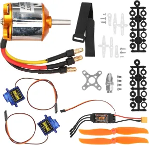Dilwe RC Helicopter Fixed Wing Set, 2217 KV1100 Motor 1060 Propeller 9G Servo 40A ESC Kit 4-in-1 RC Fixed Wing Accessories for Remote Control Helicopter, Brushless Motor and
