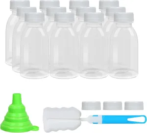 Dishwasher Safe 8oz Small Plastic Bottles with Caps Reusable BPA Free PP5 Juice Milk Water Smoothie Bottle Heat-Resistant Refillable
