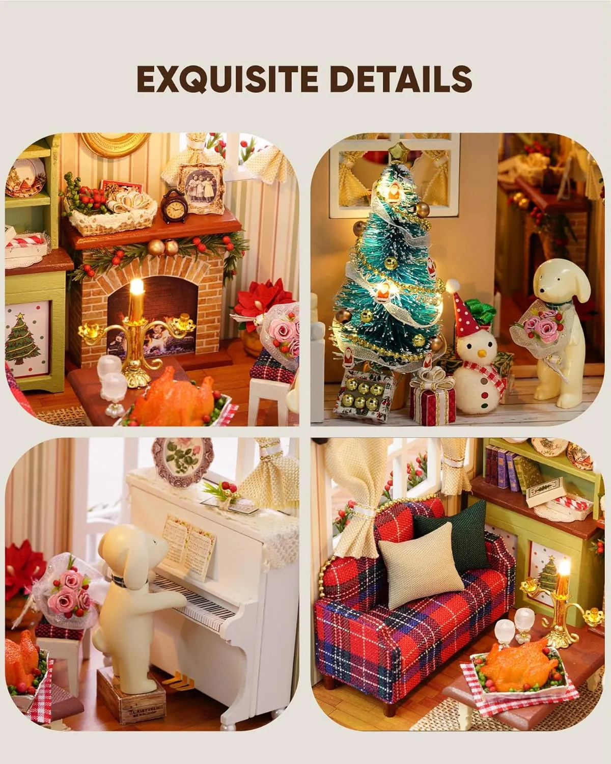 DIY Miniature House Kit, DIY Dollhouse Kit for Adults to Build, Mini House Kit with LED, Mayberry Street Miniatures, Ideal Gifts for Birthday,Valentine(Holiday Times)