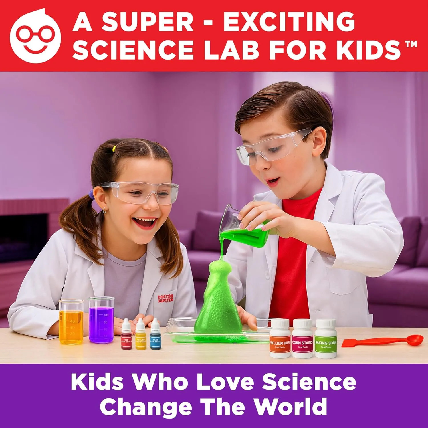 Doctor Jupiter My First Science Kit for Kids Ages 4-5-6-7-8| Birthday Gift Ideas for 4-8-12 Year Old Boys & Girls| Toy Stem Kit with 100  Experiments| Learning & Educational, Preschool Activities