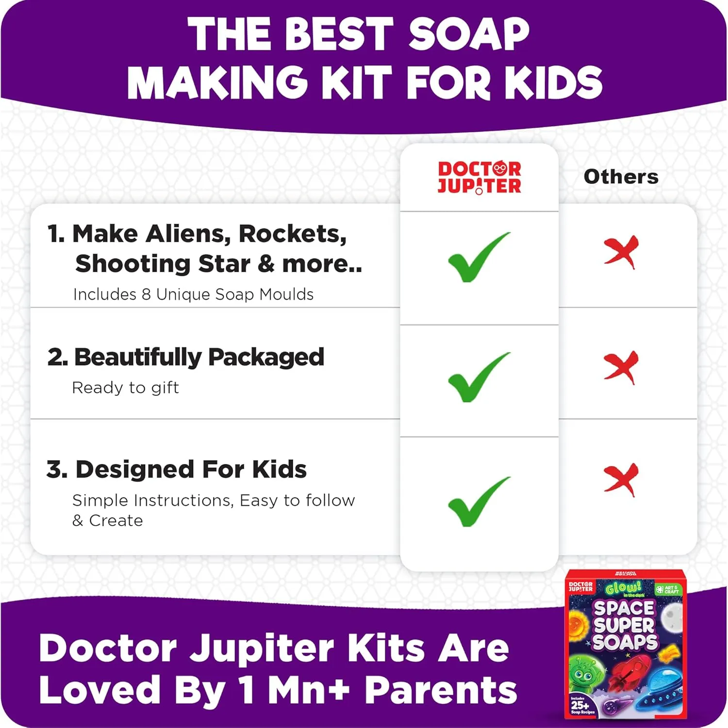 Doctor Jupiter Space Super Soaps - Soap Making Kit for Kids Ages 4  | Science Kit for Kids 4-5-6–7-8-12 Year Olds | Birthday Gift Ideas for Boys & Girls, Space Toys