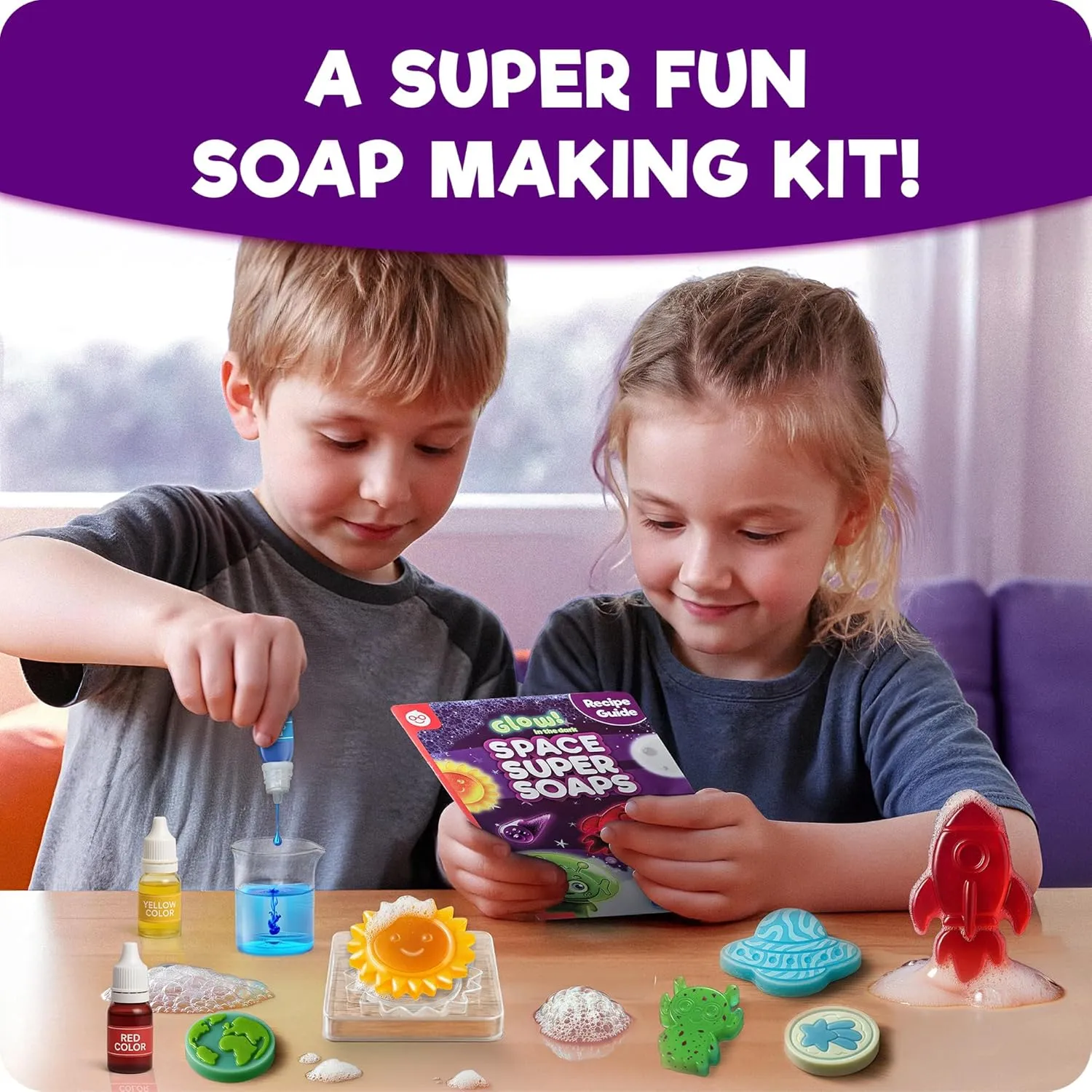 Doctor Jupiter Space Super Soaps - Soap Making Kit for Kids Ages 4  | Science Kit for Kids 4-5-6–7-8-12 Year Olds | Birthday Gift Ideas for Boys & Girls, Space Toys