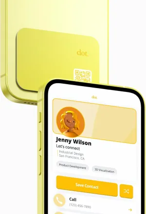 dot. Thin - Digital Business Card - Tap to Share NFC - iPhone & Android (Yellow)