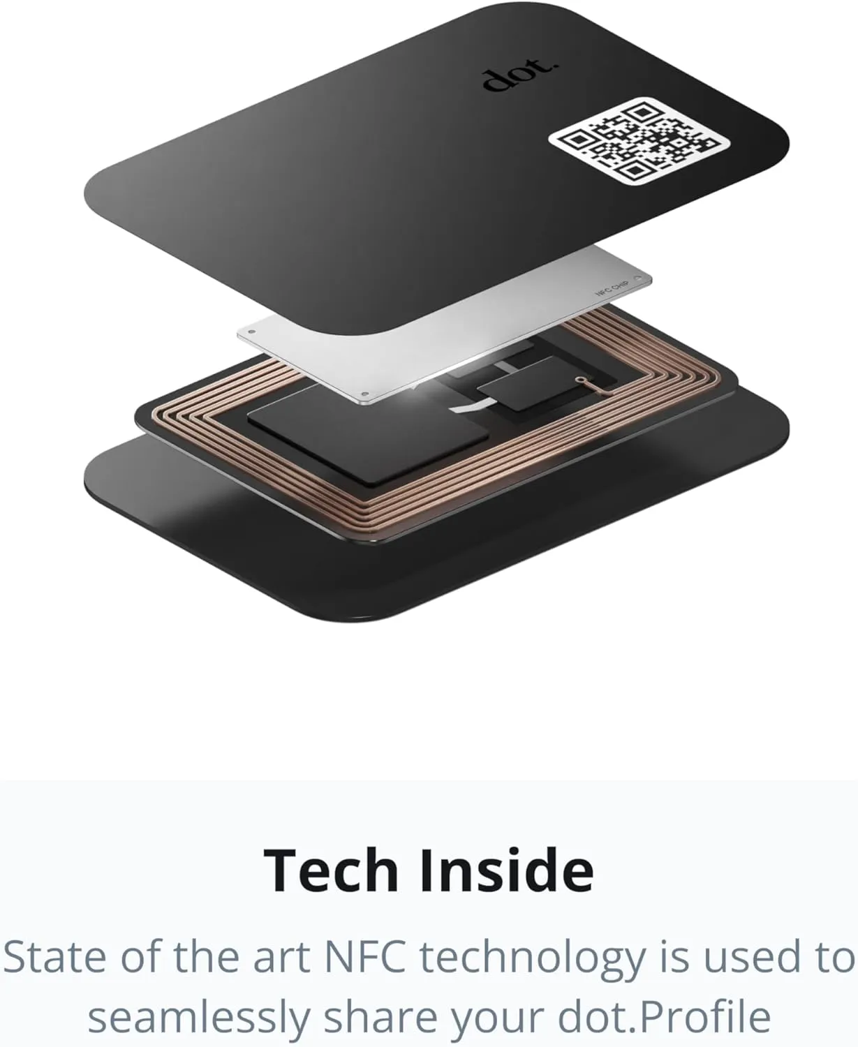 dot. Thin - Digital Business Card - Tap to Share NFC - iPhone & Android (Yellow)