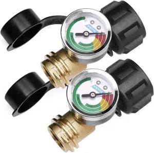 DOZYANT Propane Tank Gauge Level Indicator Leak Detector for 5lb to 40lb Propane Tank with Type 1 Connection (Set of 2), Universal for BBQ Gas Grill, Cylinder, RV Camper, Heater and More Appliances